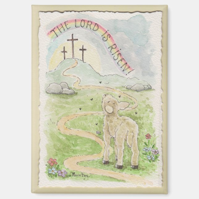 The Lord Is Risen Lamb Magnet (Front)