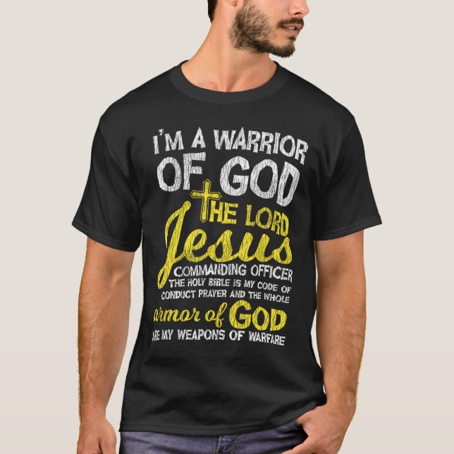 The Lord Jesus Armour Of God Cross Faith Christian T-Shirt (Front)