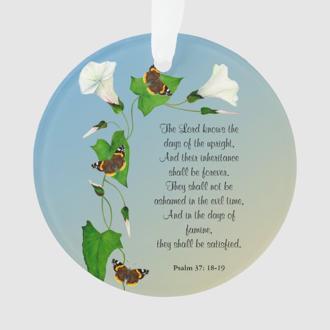 The Lord knows the days of the upright Bible verse Ornament (Front)