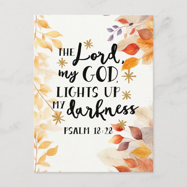 The Lord Lights up my Darkness Postcard (Front)
