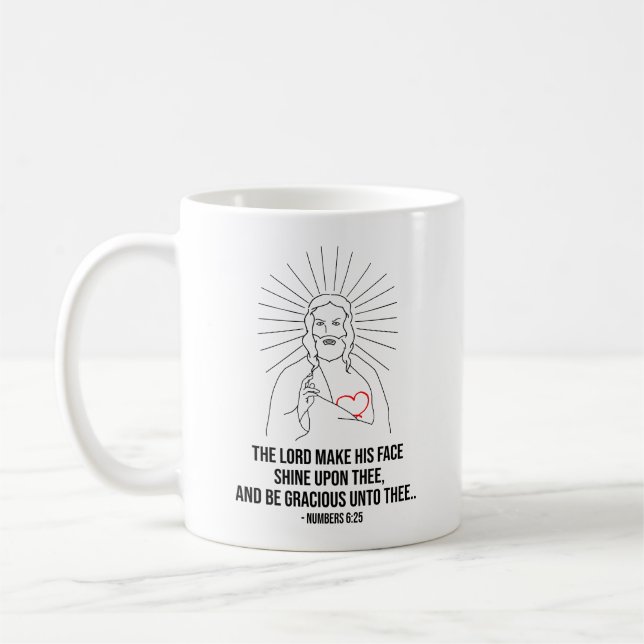 The Lord Make His Face Shine Upon Thee Coffee Mug (Left)