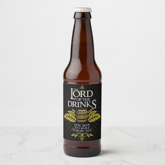 The Lord of the Drinks Beer Bottle Label (Front)
