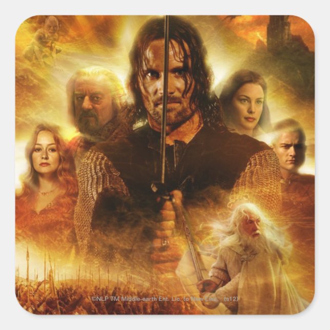 THE LORD OF THE RINGS: ROTK Aragorn Movie Poster Square Sticker (Front)