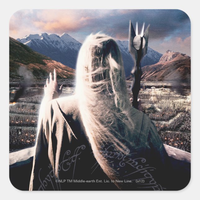 THE LORD OF THE RINGS: TT Saruman Movie Poster Square Sticker (Front)