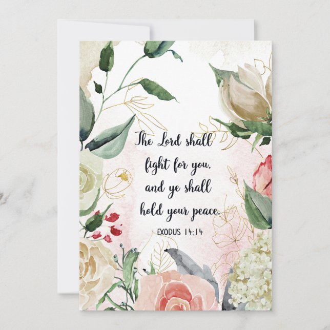 The Lord Shall Fight For You, Exodus 14:14, Bible (Front)