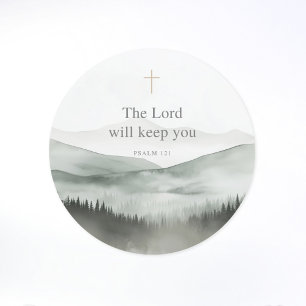 The Lord Will Keep You – Psalm 121 Christian Faith Classic Round Sticker