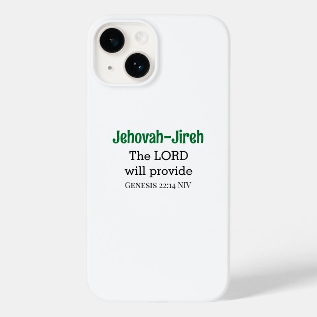 The Lord Will Provide Bible Verse Green and White Case-Mate iPhone Case (Back)