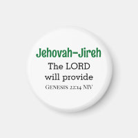 The Lord Will Provide Bible Verse White and Green