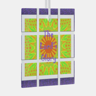 The Lord's Glory Pattern Graphic Text Design  Ache Glass Tree Decoration