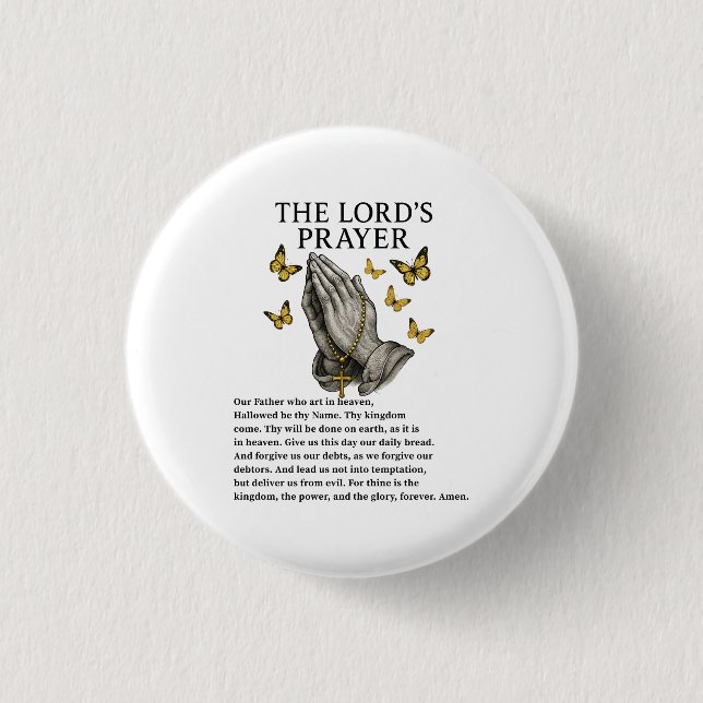 The Lord's Prayer 3 Cm Round Badge (Front)