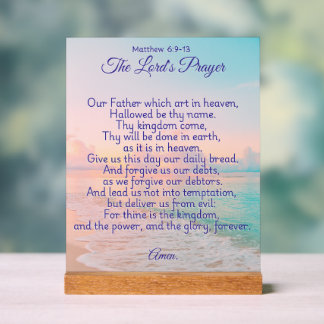 The Lord's Prayer Acrylic Sign