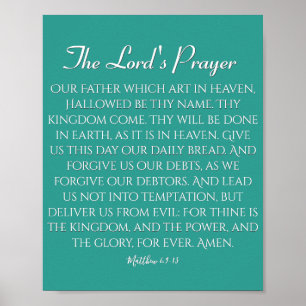 The Lord's Prayer Blue Green Poster