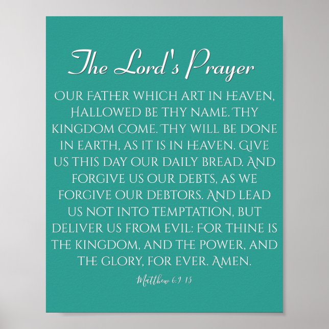 The Lord's Prayer Blue Green Poster (Front)