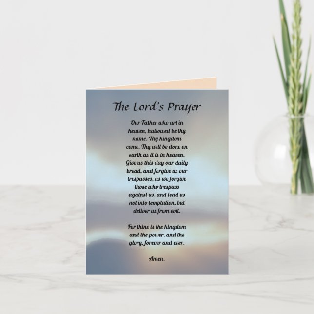 The Lord's Prayer Card (Front)
