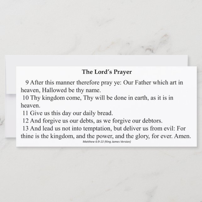 The Lord's Prayer Card (Front)