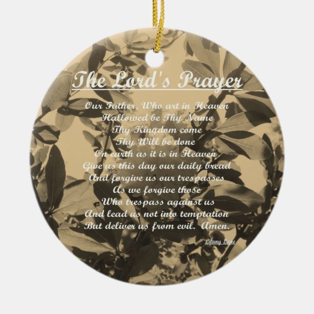 The Lords Prayer Ceramic Tree Decoration (Front)