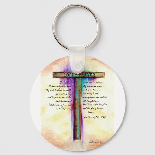 The Lord's Prayer Cross Key Ring (Front)