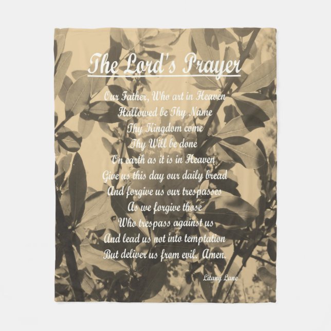 The Lords Prayer  Fleece Blanket (Front)
