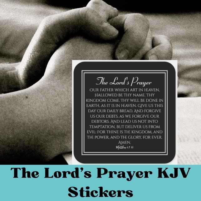 The Lord's Prayer Hope Square Sticker (The Lord's Prayer KJV Stickers)
