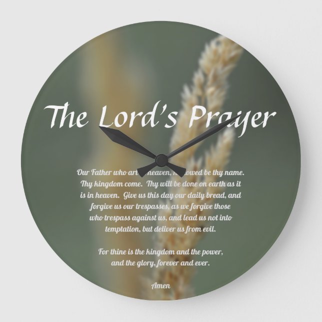The Lord's Prayer Large Clock (Front)