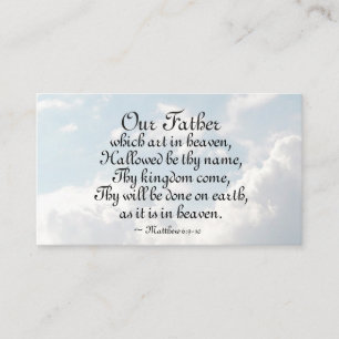 The Lord's Prayer, Matthew 6:9-10 Inspirational Business Card