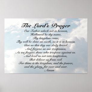 The Lord's Prayer, Matthew 6:9-13 Bible Verse Poster
