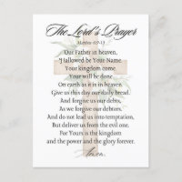 The Lord's Prayer - Matthew 6:9-13 Cross Flower