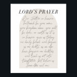 The Lord's Prayer Minimal Boho Beige Arch Script Poster<br><div class="desc">The Lord's Prayer Minimal Boho Beige Arch Script</div>