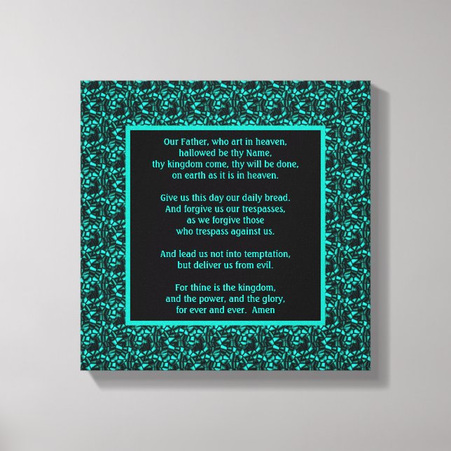 The Lord's Prayer Our Father Abstract Border  Canvas Print (Front)