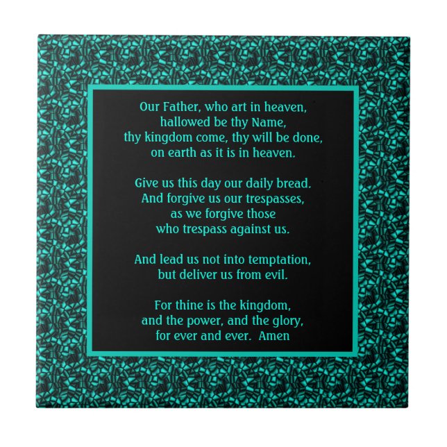 The Lord's Prayer Our Father Abstract Border     Tile (Front)