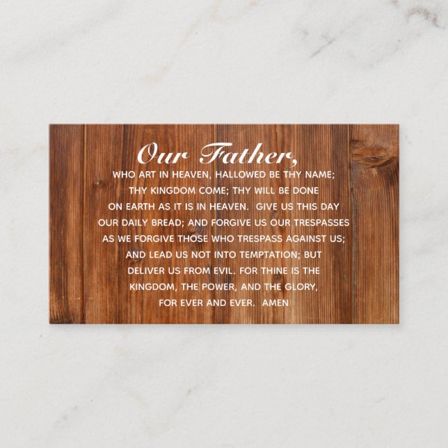 The Lord's Prayer Our Father Business Calling Card (Front)