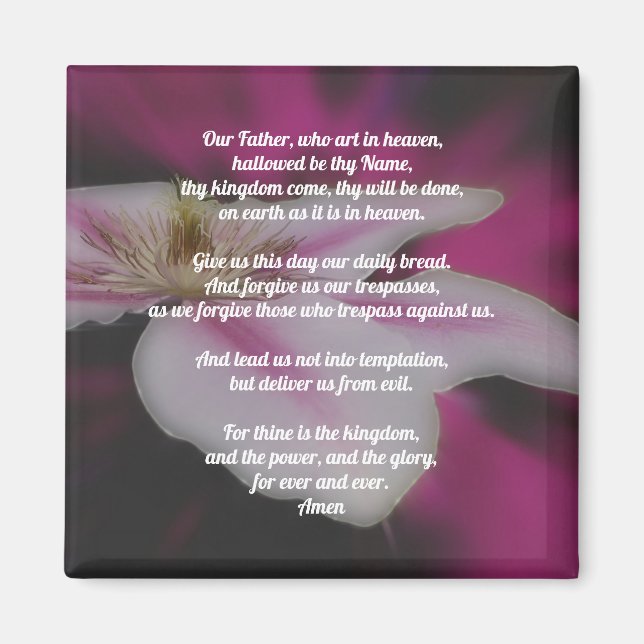 The Lord's Prayer Our Father Clematis      Magnet (Front)