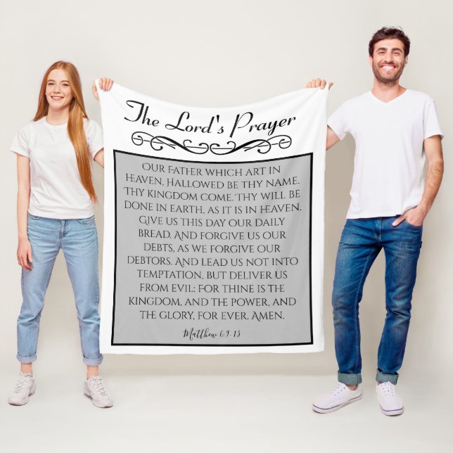 The Lord's Prayer | Our Father KJV Fleece Blanket (In Situ)
