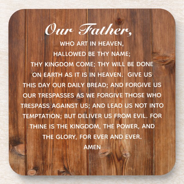 The Lord's Prayer | Our Father Who Art in Heaven Coaster (Front)
