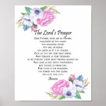 The Lord's Prayer Pink Floral, from Matthew 6:9-13