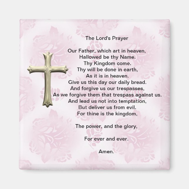 The Lord's Prayer (pink) Magnet (Front)