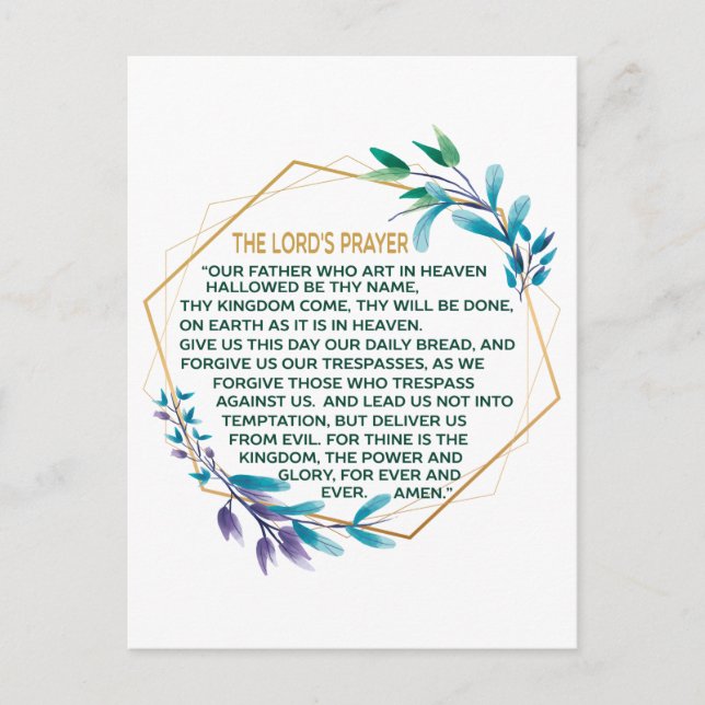 The Lord's Prayer Postcard (Front)