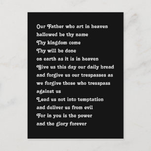 The Lord's Prayer Postcard