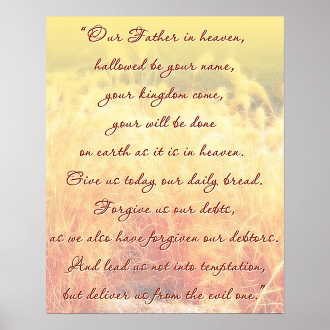 The Lord's prayer Poster (Front)