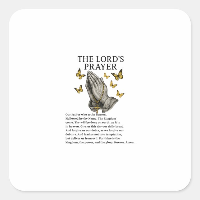 The Lord's Prayer Square Sticker (Front)