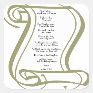 The Lords Prayer Square Sticker