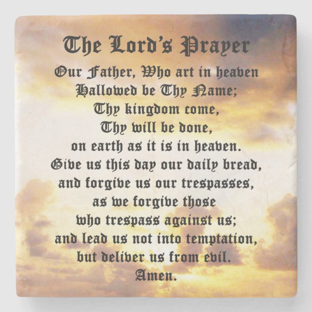 The Lord's Prayer, Sunrise, Marble Coaster (Front)