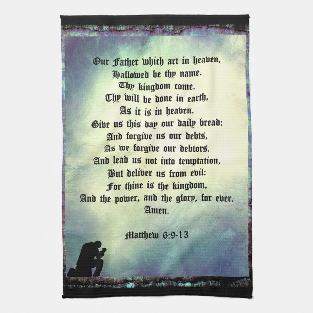 The Lord's Prayer Tea Towel (Vertical)