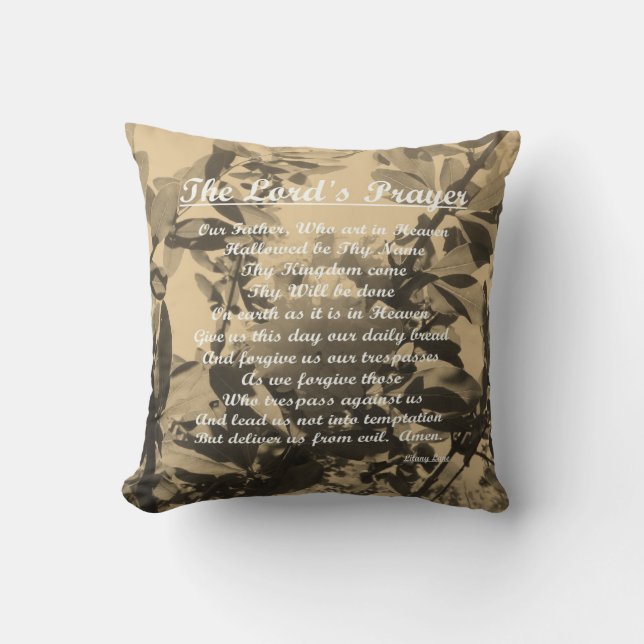 The Lords Prayer Throw Pillow (Front)