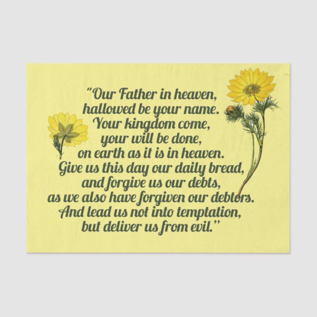 The Lords Prayer  Tissue Paper (Front)