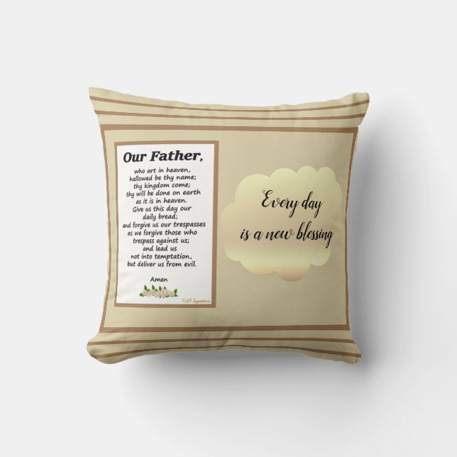 The Lord's Prayer Two Way Cushion (Front)