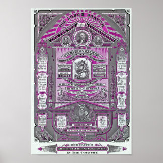 The Lord's Prayer vintage engraving (Pink) Poster