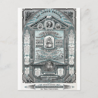 The Lord's Prayer vintage engraving Postcard