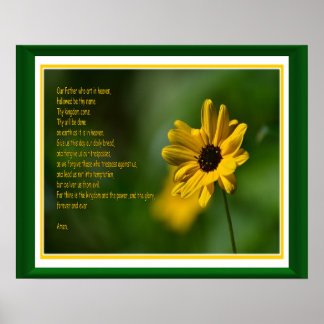 The Lord's Prayer with flower Poster