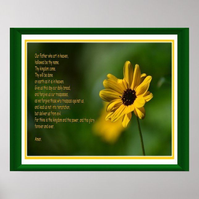 The Lord's Prayer with flower Poster (Front)